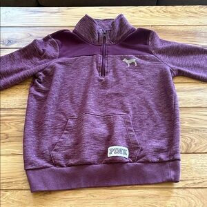 PINK Victoria's Secret Maroon Quarter-Zip Pullover